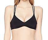 Bikini Lab Junior's Standard Strappy Bralette Bikini Swimsuit Top, Black, Medium