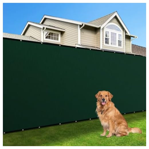 Amagabeli 5’8”x50’ Fence Privacy Screen Heavy Duty for 6’x50’ Chain Link Fence Fabric Screen with Brass Grommets Outdoor 6ft Patio Construction Fencing 90% Blockage Shade Tarp Mesh UV Resistant Green