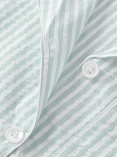 Image of Latuza Women's Cotton Long Sleeve Pajama Set Seersucker Button Down Pj Set