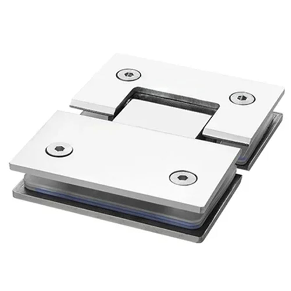 Hndhbfgrt Silver For Shower Glass- Bilateral Clip Door Hinge In 304 Stainless Steel(180 Degree) B