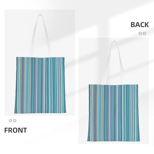 Vertical Stripes Print Polyester Canvas Tote Bag, Shopping Bag With Reinforced Handles, Reusable3