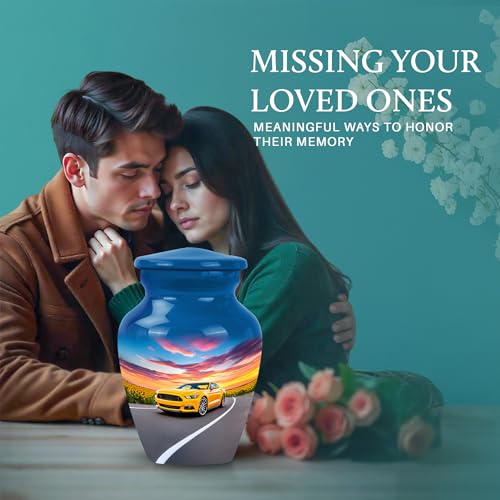 Image of Car Urn - Keep Sake for Ashes - 3 Inch - Pack of 1 - Unique Urns for Human Ashes - Miniature Urn for Adult Men & Women - Memorial Urns for Male & Female