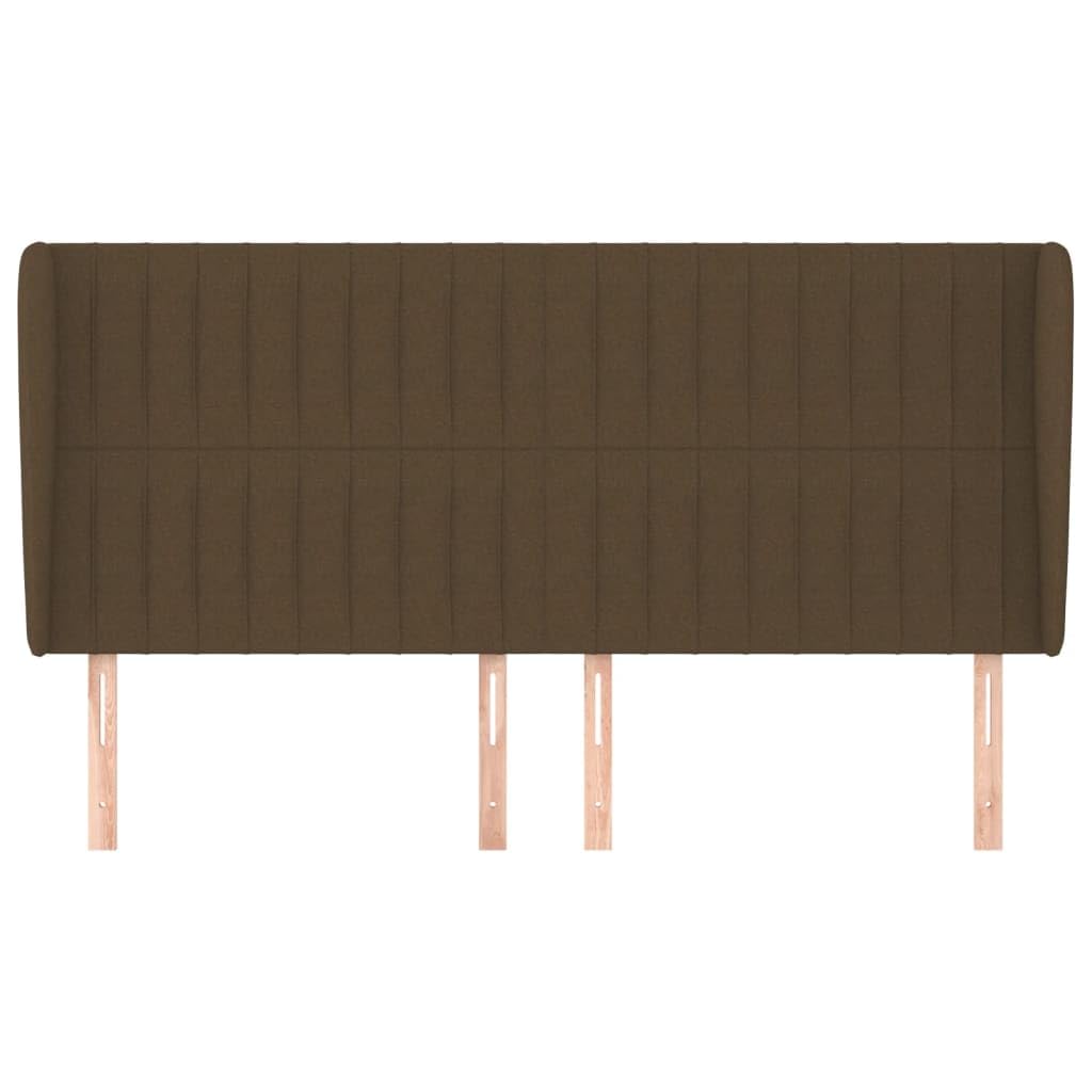 Reposacabezas oreja tela marrón oscuro 163x23x118/128 cm, altura ajustable, patas de madera, tela transpirable, excelente soporte de espalda para leer y ver televisión,