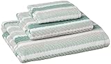 Tommy Bahama Ocean Collection Towel Set-100% Cotton, Ultra Soft & Absorbant, Fade-Resistant, Oeko-Tex Certified, 3 Piece, Bay Blue