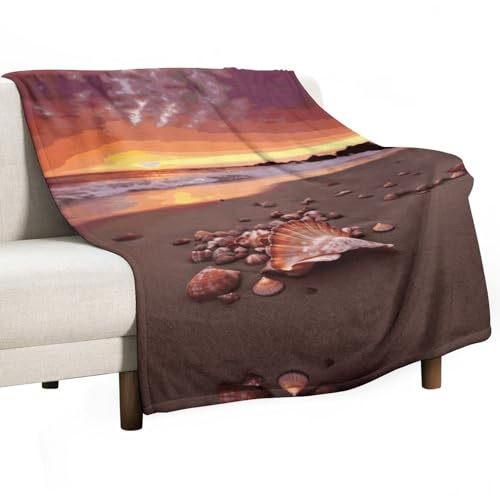 Couverture polaire coucher de soleil pour cocooning sur canapé 127x178 - 2