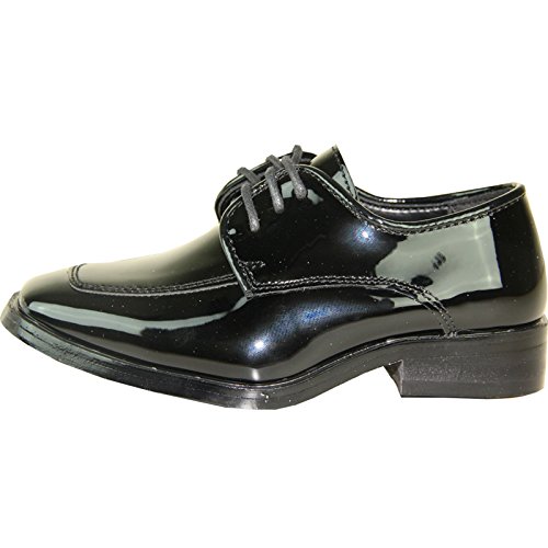 Image of VANGELO Men Dress Shoe TAB and Tux Oxford Formal Tuxedo for Prom Wedding Uniform Medium and Wide Width Black Grey Ivory White Patent
