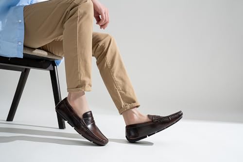 Image of Jousen Men's Penny Loafers Casual Driving Slip On Shoes | Rubber Outsole Soft Lightweight Moccasins Daily Business Wedding Office Travel Boat