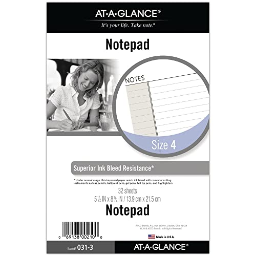 image for AT-A-GLANCE Day Runner Lined NotePad Pages, 87275 DAY-TIMER, Refill, L