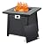 Rectangular Propane Outdoor Fire Pit Table, 28 Inch Outdoor Gas Fire Pit with/Protective Cover,50,000 BTU, CSA Certified, Featuring an Iron Grille Design,for Outside Patio Deck, Garden and Backyards