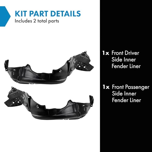 Image of TRQ Front Inner Fender Liner Set Compatible with 2011-2013 Scion tC SC1248108 SC1249108