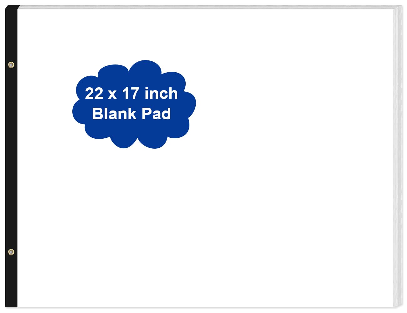 Blocco note grande in carta bianca, 55,9 x 43,2 cm, 50 fogli/100 pagine