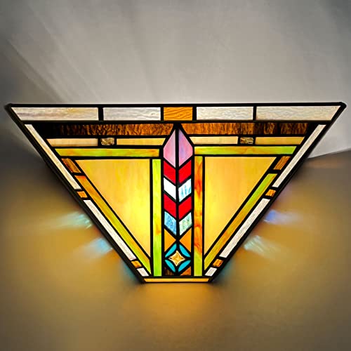 Thatyears Tiffany Style Wall Sconce Lamp 12 Inches Stained Glass Mission Tiffany Sconces Wall Lighting For Living Room Bedroom Corridor Hallway #TOP1