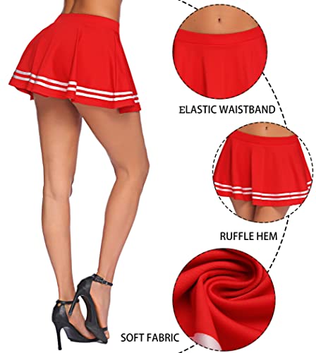 Image of Women's Babydoll Flirty Layered Ruffle Pleated Sexy Naughty Lingerie Mini Skirts for Special Romentic Moments
