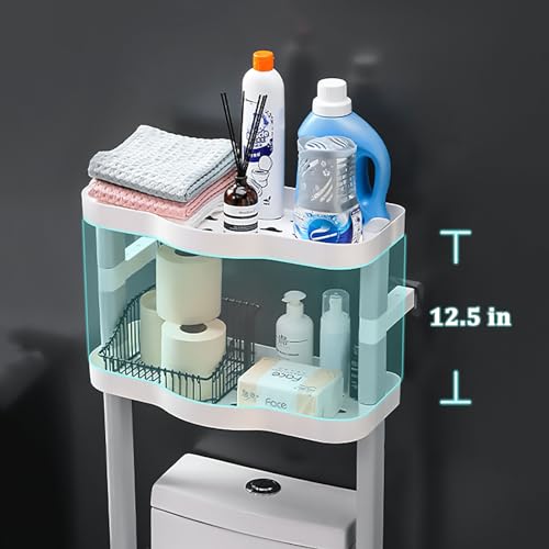 Étagère de rangement en plastique facile à assembler pour WC compacts - 4
