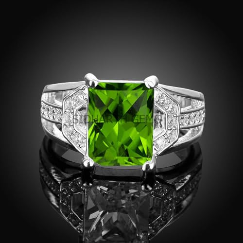 Anillo de plata ajustable con peridoto natural Ceilón de 10,62 ct 3