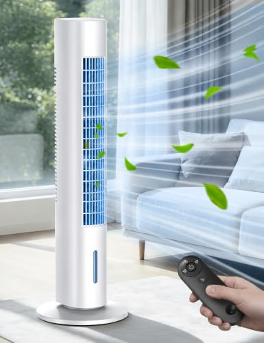 Image of Windowless Air Conditioner, 35 inch Evaporative Air Cooler w / 3 Modes | 3 Speeds, Max 30ft /s, 25ft Remote,Smart Timer, 120Oscillating Covers 450sq.ft,25dB Ultra-Quiet, No Window Needed for Bedroom
