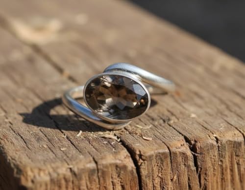Image of 55Carat Choose Your Color Natural Gemstone Silver Statement Rings for Gift Corssover Style Size 5 to 12