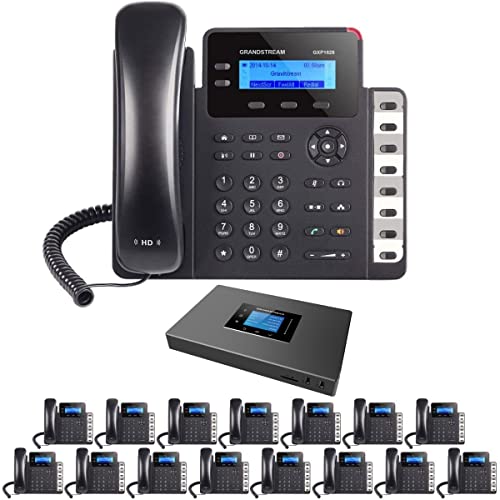 Business Phone System: Starter Pack with Voicemail, Auto Attendant, Cell & Remote Phone Extensions, Call Recording & Free TWAComm.com Phone Service for 1 Year (16 Phone Bundle)