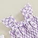 Toddler Baby Girls Summer Outfit Fashionable Plaid Flying Sleeve Ruffle Tops with Shorts 2Pcs Set (Purple, 6-12 Months)