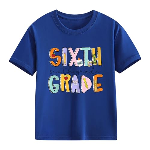 Sixth Grade Shirts for Girls, Student Back to School T Shirt, Boys First School Day Outfit, Kids Short Sleeve Tops2