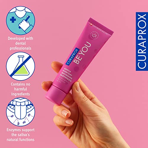 Curaprox Whitening Zahnpasta – Für Frischen Atem & Zahnfleischpflege | Enzymatische Formel, Wassermelonengeschmack, Pink, 60 Ml | Vegan, SLS-frei, Fluorid 950 ppm | Hergestellt in Der Schweiz – Bild 6