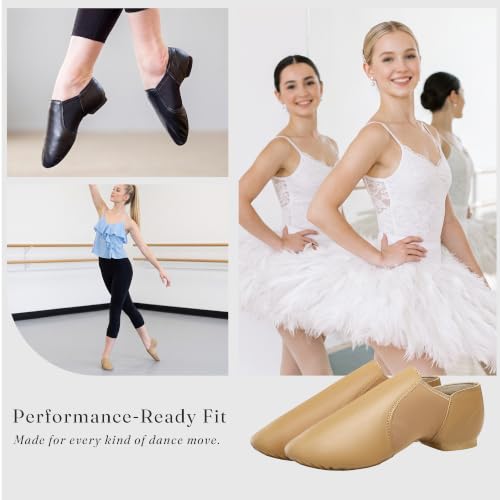 Image of Dynadans Women's Leather Upper Slip-on Jazz Shoe