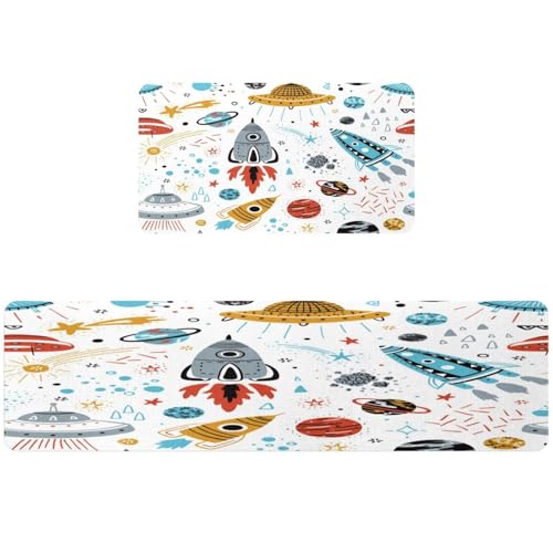 Alfombrilla de cocina lavable antideslizante pack de 2 tapetes absorbentes con estrellas 2