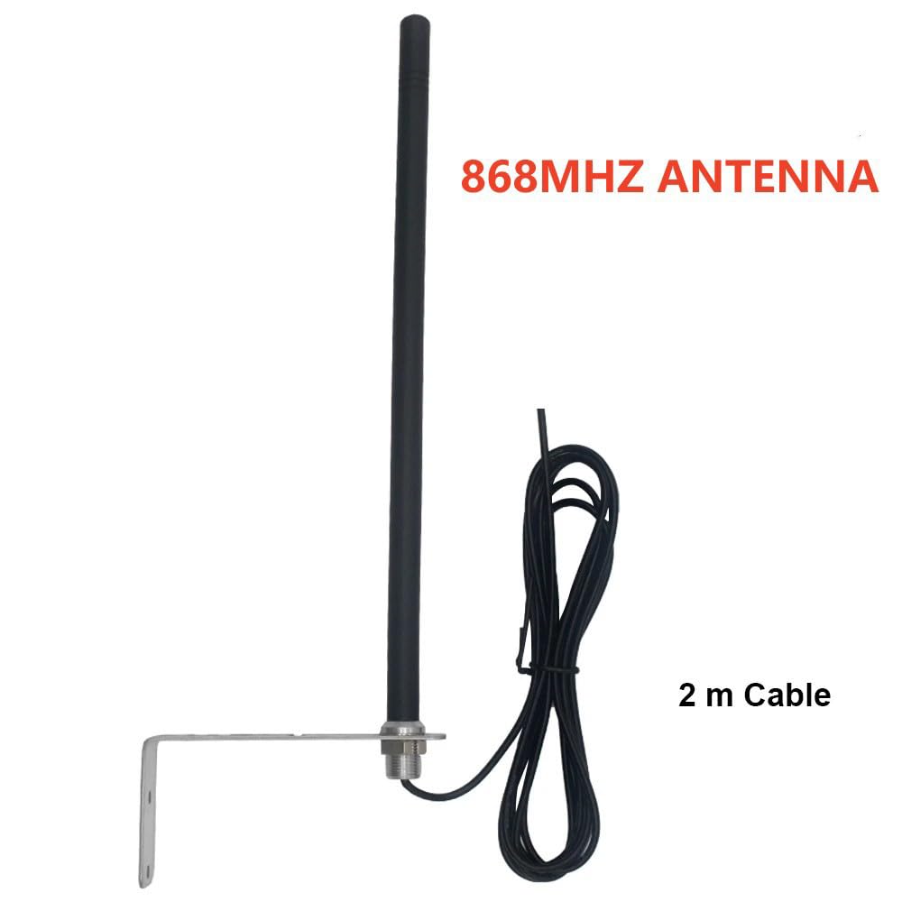 Amplificateur de Signal d'antenne Externe 868 MHz pour Porte de Garage et automatisation de Portail électronique – Antenne omnidirectionnelle SMA mâle avec câble de 24 m – (868Mhz)