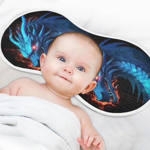 Kigai Dragon Baby Muslin Burp Cloths 2 Pack, Soft 4 Absorbent Layers Cotton Burp Rags for Newborn Girls Boys4