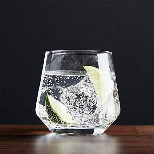 Image of LUXU Premium Whiskey Glasses Set of 6, Transparent, 370 ML, Whisky Glass, Diamond Design Bar Glass for Drinking Bourbon, Whisky, Scotch Cocktail Tumblers (BNZ-6)