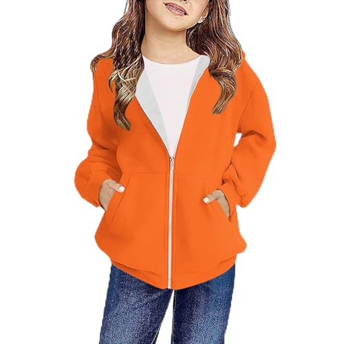 DDAPJ pyju Unisex Boys Girls Zip Up Hoodies Fleece Sweatshirt Jackets Lightweight Long Sleeve Hooded Coats with Pockets