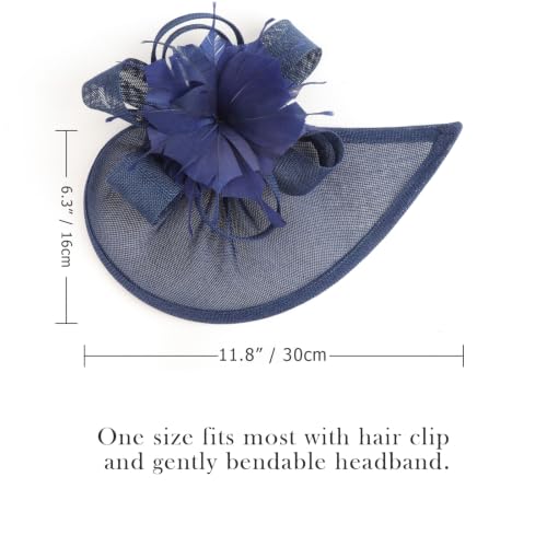Image of DRESHOW Women Fascinator Hats Tea Party Hat Vintage Pillbox Hat Headband for Cocktail