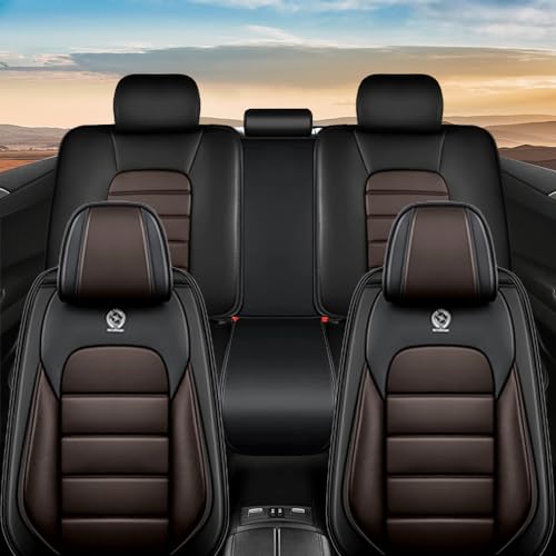 Image of Nappa Leather Seat Covers for Ford Bronco Sport 2021-2024,Car Seat Covers Full Set,Waterproof Seat Protectors Auto Seat Covers,Breathable Nonslip Interior Cover Seats for Cars(Black and Coffee)