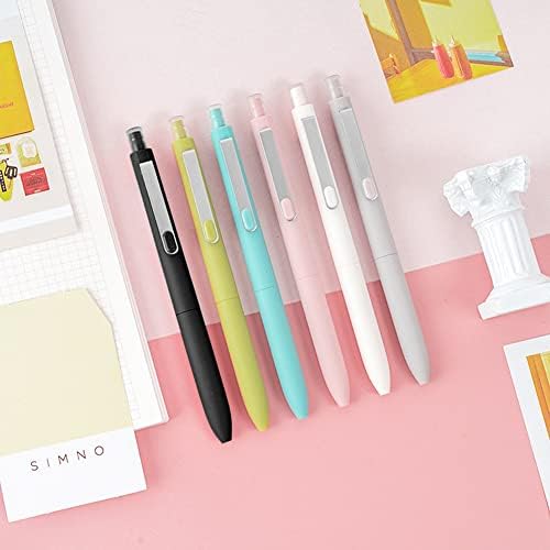 HeTaoCat Retractable Black Ink Gel Pens, 0.5MM Premium Medium Point Rollerball Pens for Smooth Writing with Comfort Grip, Packs of 6 (Packs of 6)