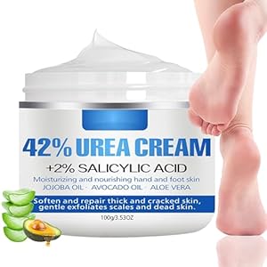 Urea Creme 42% mit 2% Salicylsäure Fußcreme für Sehr Trockene Füße & Hände, Hornhautentferner für trockene und harte Haut, feuchtigkeitsspendende Hornhaut Creme, mit Urea (Blue)