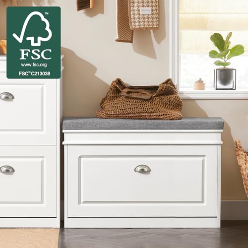 SoBuy Banc Chaussures avec abattant 75x24x51cm pour entrée – vue 2