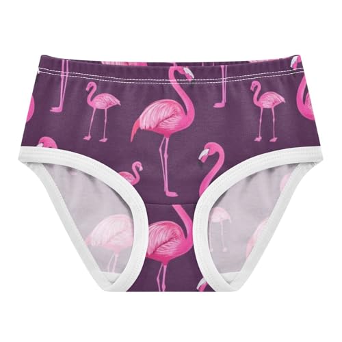 Flamingos Dark Purple Toddler Underwear Custom 2t Cotton Panties Little Girl Pattern Briefs Girls Undies