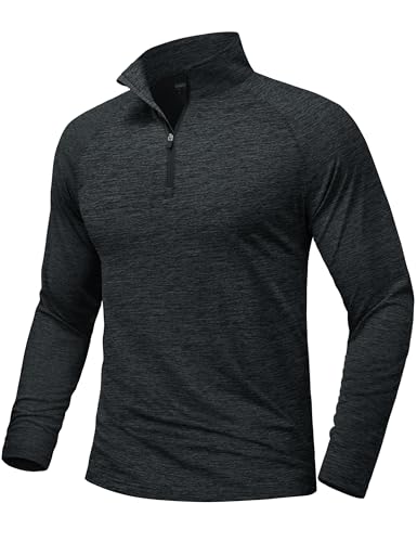 MAGCOMSEN Mens Sun Protection UPF 50+ Long Sleeve Shirt Quarter Zip Pullover Quick Dry Lightweight Fishing Running Rash Guard2