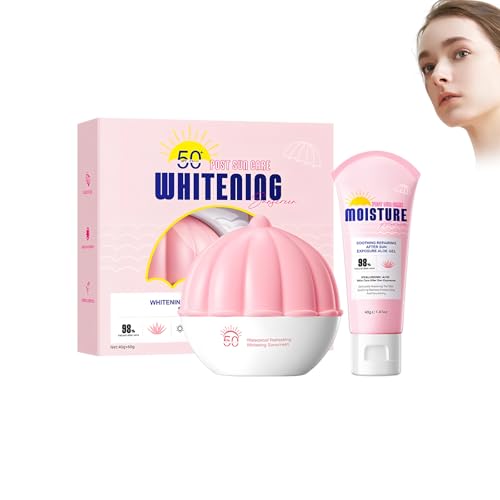 Aloe Vera Gesichts-Sonnenschutz-Set, Aloe Vera Sonnenschutz 60g & Aloe Vera Gel 40g, 98% Natürliche Hautpflege, Bessere Beruhigende Reparatur Nach Der Sonne, Naturkosmetik