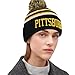 Pittsburgh Beanie Hat Football Knit Hats Winter Cuffed Stylish Beanie Cap Sport Fans Fashion Toque Cap Black