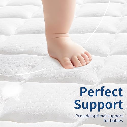 Image of Pro Goleem Breathable Crib Mattress, 52 inchx28 inch Dual-Sided Toddler Bed Mattress, 5 inch Thick Firm Foam & JPMA Certified, Comfort Jacquard Topper, Fits Standard Full-Sized Baby Cribs & Toddler Beds