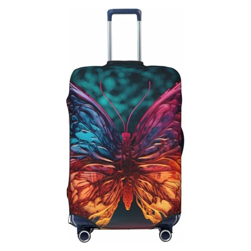 Colorful Butterfly Travel Luggage Cover for Suitcase Anti-Scratch Fashion Suitcase Protector Washable Elastic Baggage Covers Fits 25-28 Inch Luggage for Travel Beach Holiday