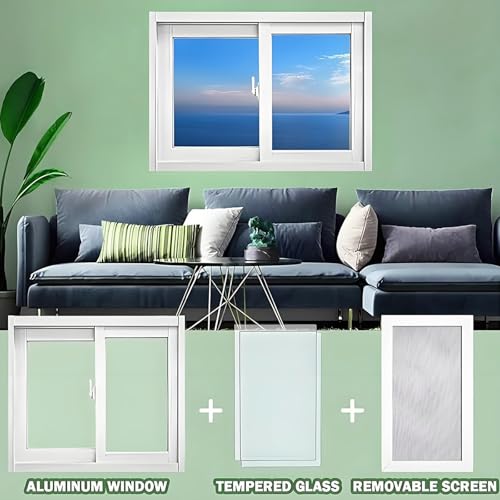 Ventana de sótano de aluminio con vidrio templado resistente y perfil negro de alta calidad 4