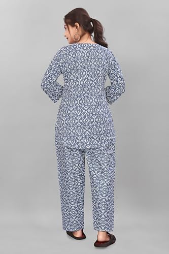 Image of Women's Pure Cotton Top and Pyjama Set