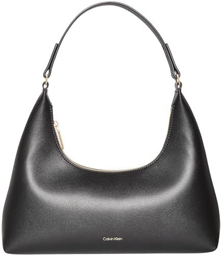 Calvin Klein Foil Logo Conv Shou﻿Lder Bag Lv04F3272G, Crossover Femme, Black (Black/Toasted Coconut), Taille Unique