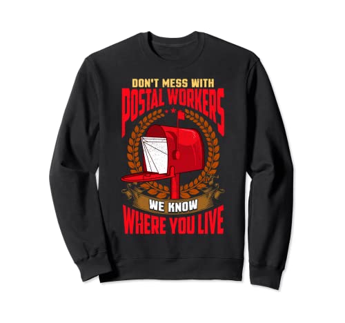 Mail Carrier Gift Retro Postman Mailman Funny Postal Worker Felpa