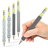 Pencil Grips for Kids & Adults - 4 Pack & 2 mechanical pencil - ADHD Tools for Kids - Sensory Fidget Sleeves for Focus, Calm & Anxiety Relief,Quiet Classroom & Travel Fidget Tool for Fine Motor Skills