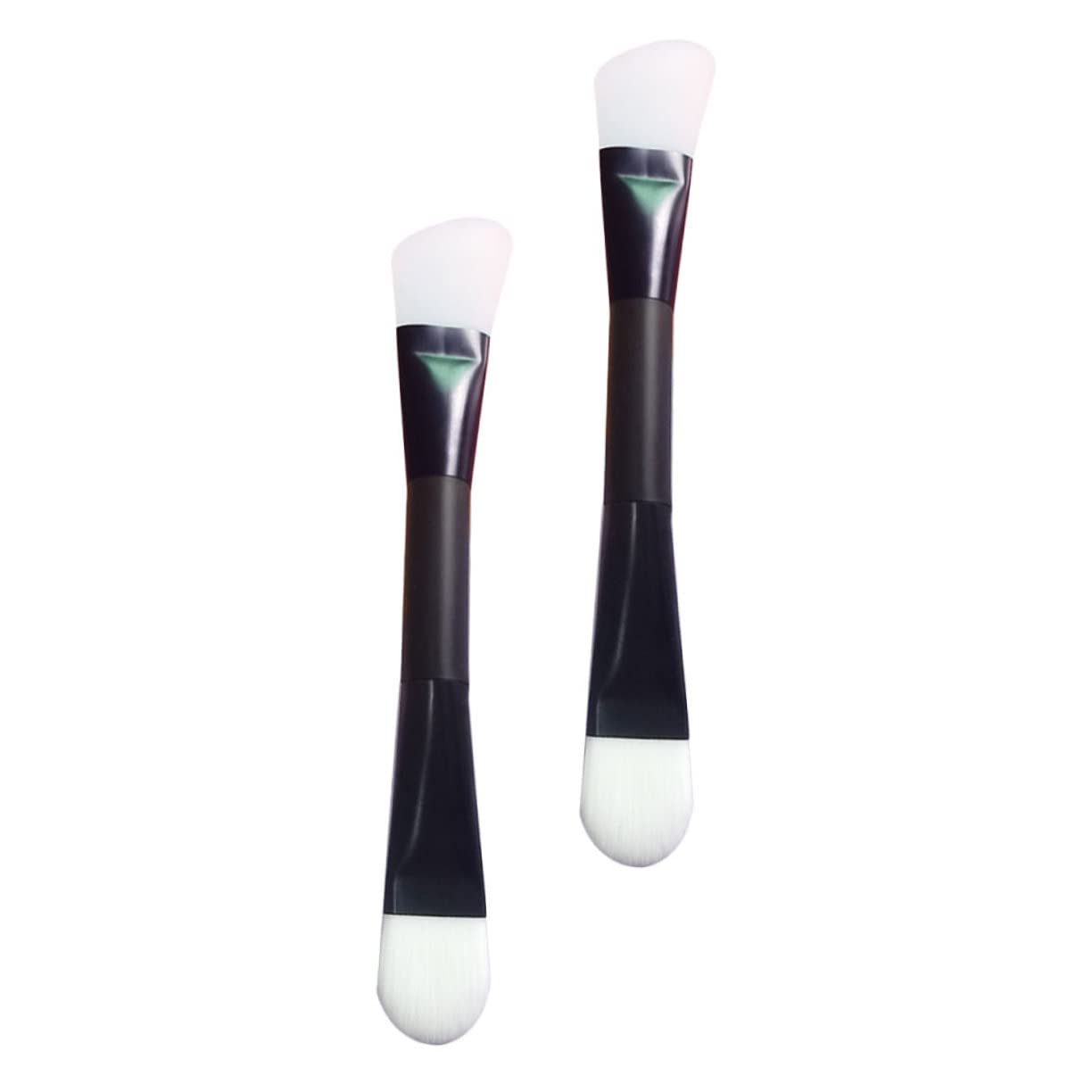 CALLARON 2-heads Mask Brush Face Mask Applicator Silicone Brush Synthetic Hair Clay Face Tool for Facials