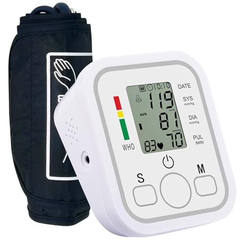 TopYart Misuratore di Pressione da Braccio, Sfigmomanometro Digitale LCD di Grandi Dimensioni con Bracciale da 22-32 cm, Memorizzazione di due Utenti 2 x 199
