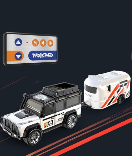 Image of Mini Alloy Off-Road RC Car for Kids 6+ 1:64 Scale Remote Control Car Toys Strip Lights, 2.4Ghz, USB Rechargeable (White)